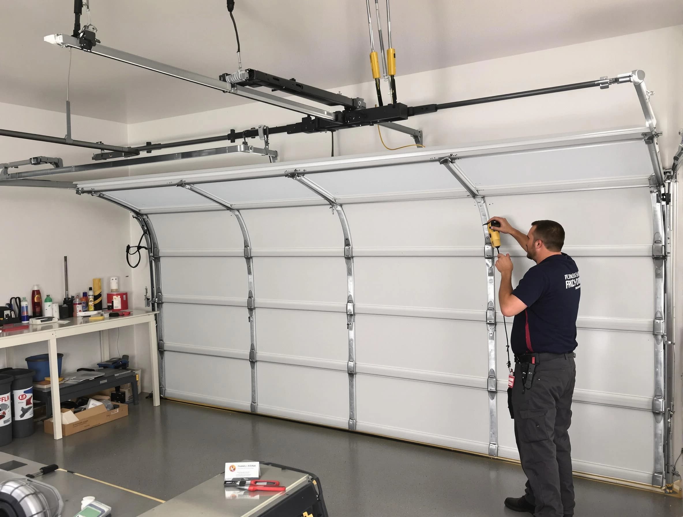 Niwot Garage Door Repair certified technician performing overhead door system repair in Niwot