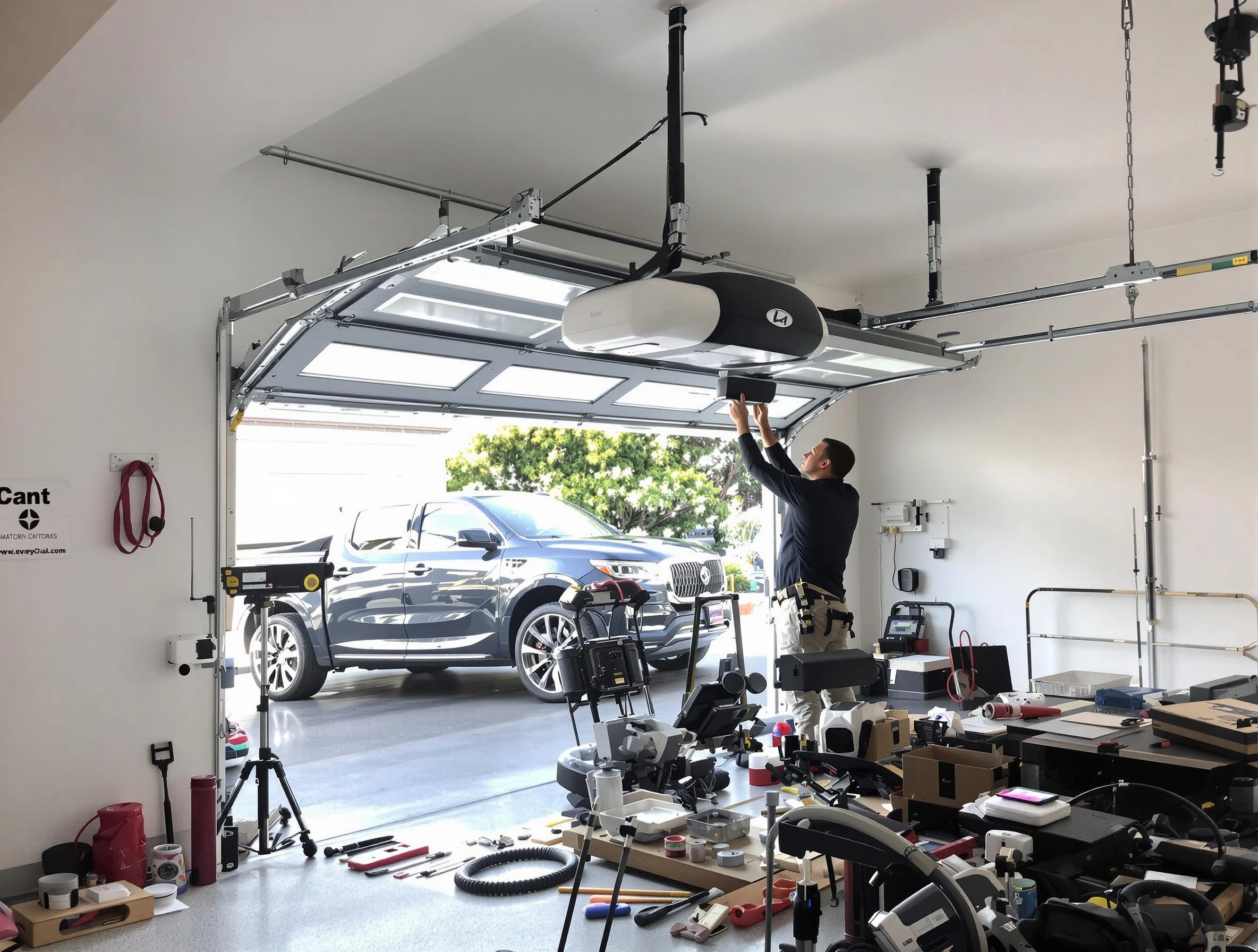 Niwot Garage Door Repair specialist installing smart garage door opener system in Niwot home