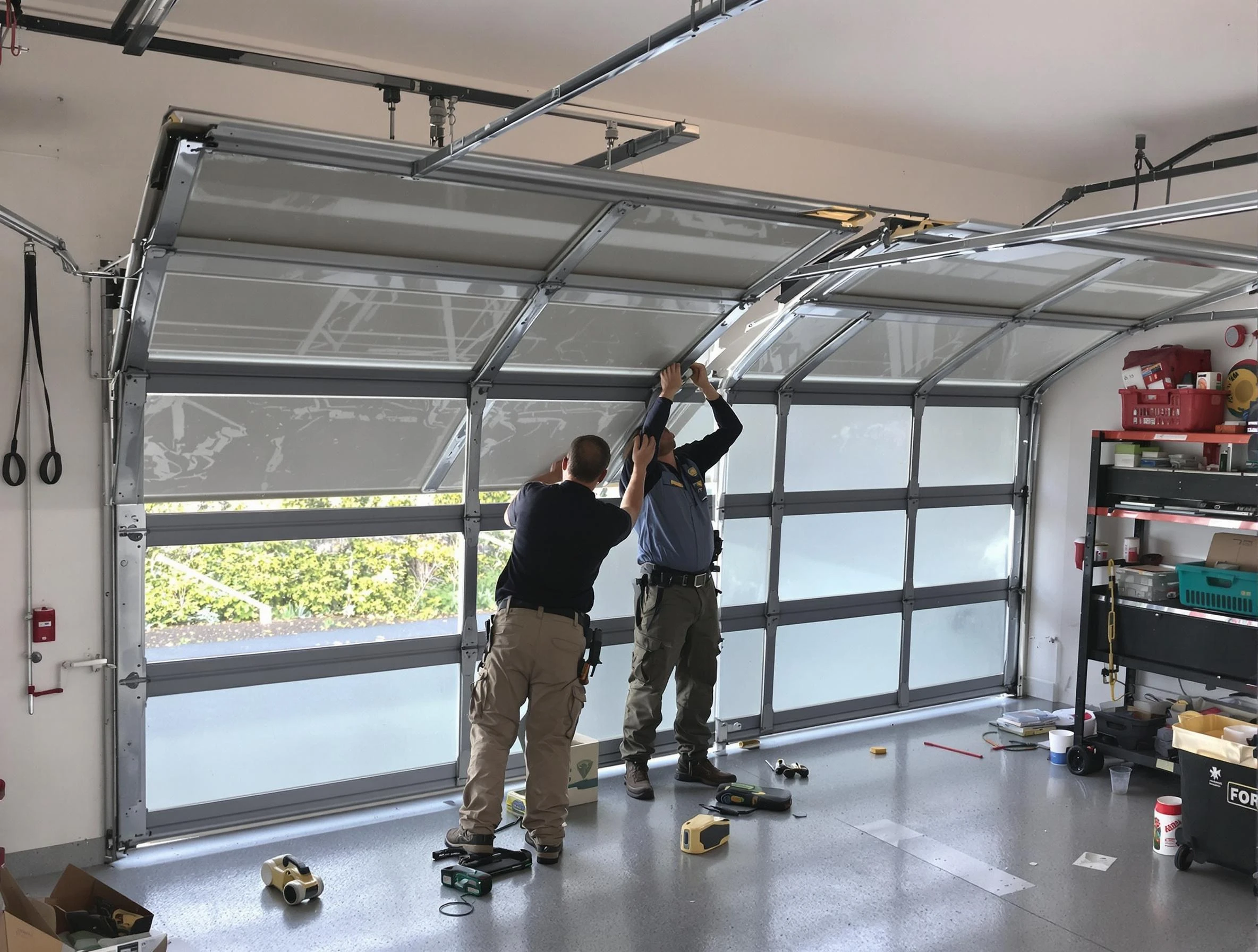 Niwot Garage Door Repair expert performing precise panel replacement on Niwot garage door